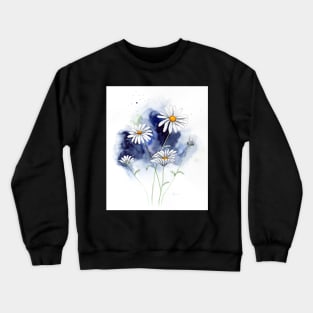 Loose Daisies Watercolor Art Crewneck Sweatshirt